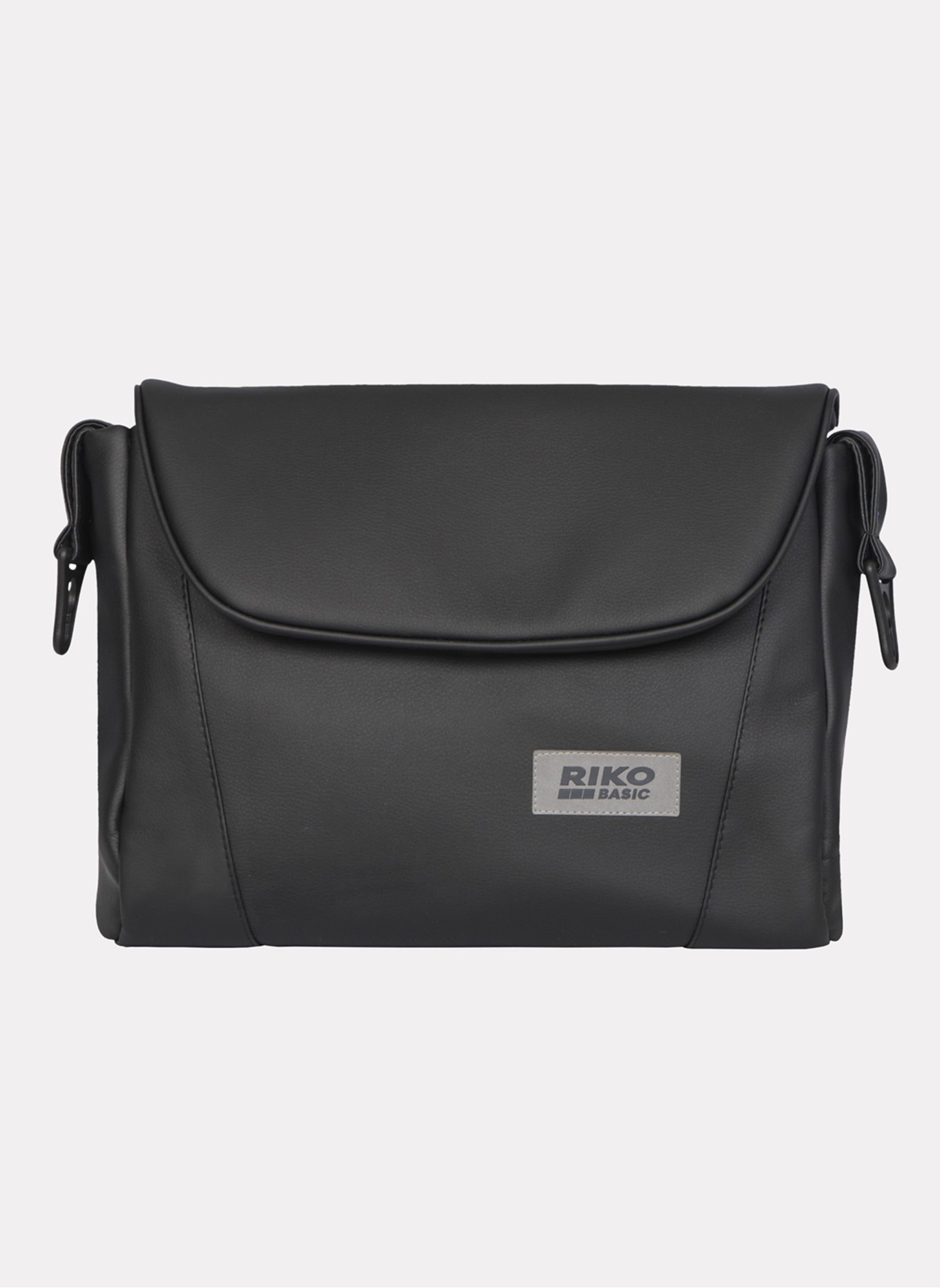 Детская коляска 2 в 1 Riko Basic Montana Ecco из экокожи | Реверсивный прогулочный блок | Регулируемая амортизация | Передние поворачиваемые колеса | Цвет - черный