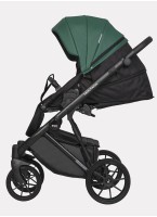Детская коляска 2 в 1 Riko Basic Montana Ecco из экокожи | Реверсивный прогулочный блок | Регулируемая амортизация | Передние поворачиваемые колеса | Цвет - зеленый