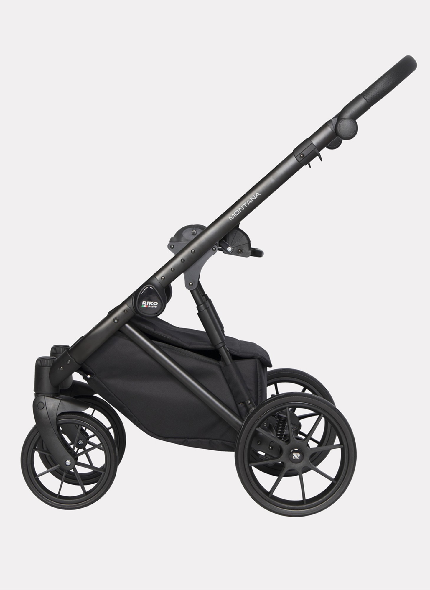 Детская коляска 2 в 1 Riko Basic Montana Ecco из экокожи | Реверсивный прогулочный блок | Регулируемая амортизация | Передние поворачиваемые колеса | Цвет - кремовый