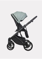 Детская коляска 2 в 1 Riko Basic Montana Ecco из экокожи | Реверсивный прогулочный блок | Регулируемая амортизация | Передние поворачиваемые колеса | Цвет - зеленый