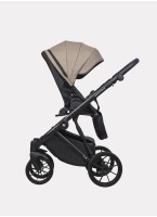 Детская коляска 2 в 1 Riko Basic Montana Ecco из экокожи | Реверсивный прогулочный блок | Регулируемая амортизация | Передние поворачиваемые колеса | Цвет - бежевый