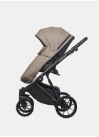 Детская коляска 2 в 1 Riko Basic Montana Ecco из экокожи | Реверсивный прогулочный блок | Регулируемая амортизация | Передние поворачиваемые колеса | Цвет - бежевый
