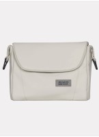 Детская коляска 2 в 1 Riko Basic Montana Ecco из экокожи | Реверсивный прогулочный блок | Регулируемая амортизация | Передние поворачиваемые колеса | Цвет - белый и серый