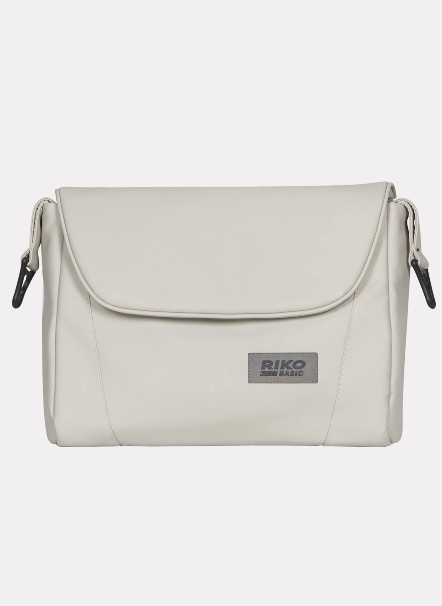 Детская коляска 2 в 1 Riko Basic Montana Ecco из экокожи | Реверсивный прогулочный блок | Регулируемая амортизация | Передние поворачиваемые колеса | Цвет - белый и серый