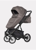Детская коляска 2 в 1 Riko Basic Montana | Реверсивный прогулочный блок | Пружинная амортизация | Передние поворачиваемые колеса с фиксацией | Цвет - коричневый
