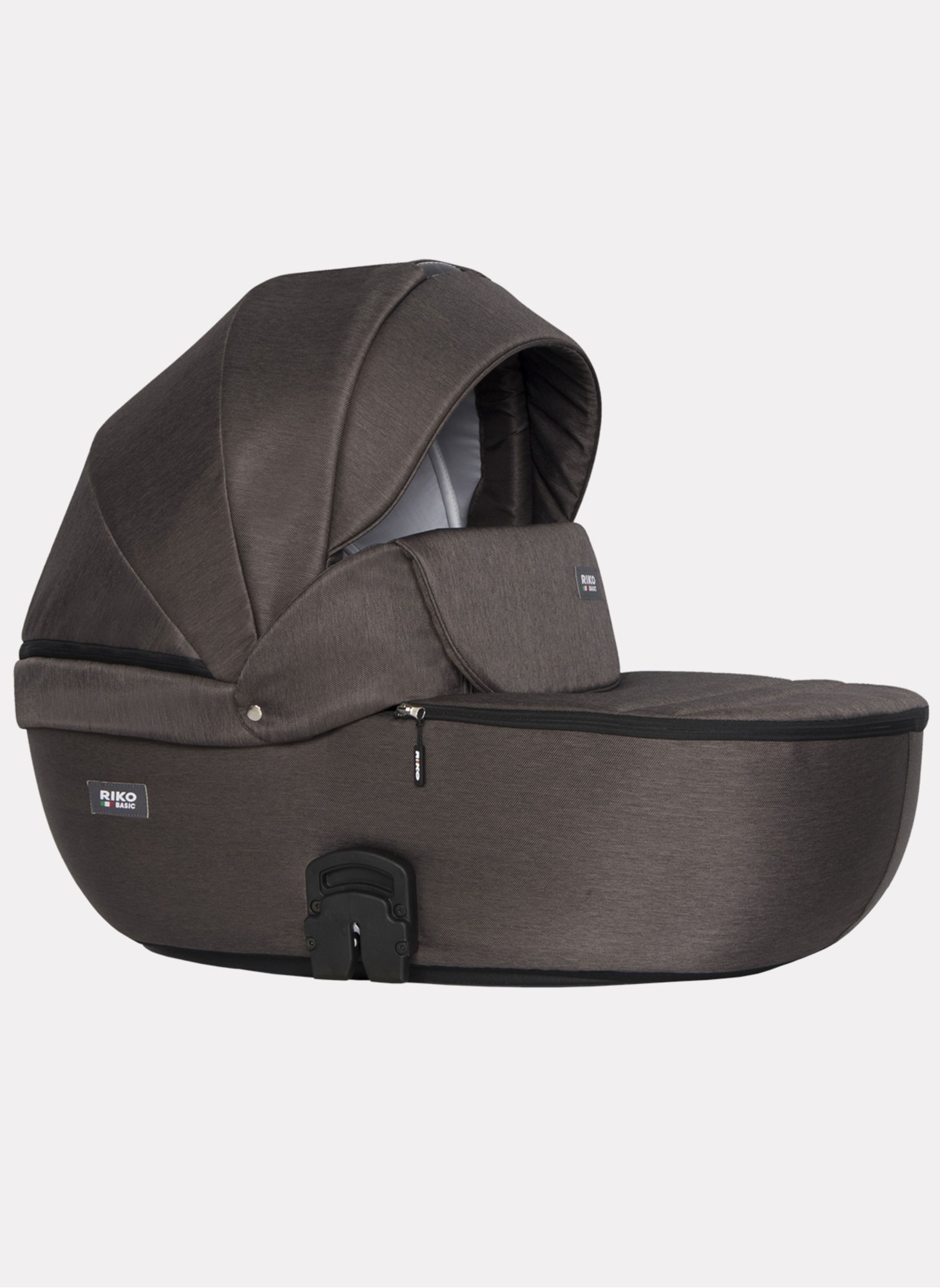 Детская коляска 2 в 1 Riko Basic Montana | Реверсивный прогулочный блок | Пружинная амортизация | Передние поворачиваемые колеса с фиксацией | Цвет - коричневый