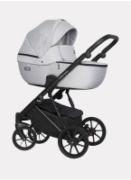 Детская коляска 2 в 1 Riko Basic Montana | Реверсивный прогулочный блок | Пружинная амортизация | Передние поворачиваемые колеса с фиксацией | Цвет - серый