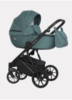 Детская коляска 2 в 1 Riko Basic Montana | Реверсивный прогулочный блок | Пружинная амортизация | Передние поворачиваемые колеса с фиксацией | Цвет - зеленый