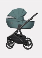 Детская коляска 2 в 1 Riko Basic Montana | Реверсивный прогулочный блок | Пружинная амортизация | Передние поворачиваемые колеса с фиксацией | Цвет - зеленый