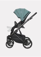 Детская коляска 2 в 1 Riko Basic Montana | Реверсивный прогулочный блок | Пружинная амортизация | Передние поворачиваемые колеса с фиксацией | Цвет - зеленый