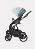 Детская коляска 2 в 1 Riko Basic Montana | Реверсивный прогулочный блок | Пружинная амортизация | Передние поворачиваемые колеса с фиксацией | Цвет - зеленый