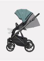 Детская коляска 2 в 1 Riko Basic Montana | Реверсивный прогулочный блок | Пружинная амортизация | Передние поворачиваемые колеса с фиксацией | Цвет - зеленый