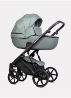 Детская коляска 2 в 1 Riko Basic Montana 2025 | Реверсивный прогулочный блок | Пружинная амортизация | Передние поворачиваемые колеса с фиксацией | Цвет - зеленый