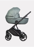 Детская коляска 2 в 1 Riko Basic Montana 2025 | Реверсивный прогулочный блок | Пружинная амортизация | Передние поворачиваемые колеса с фиксацией | Цвет - зеленый