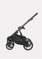 Детская коляска 3 в 1 Riko Basic Montana | Реверсивный прогулочный блок | Пружинная амортизация | Передние поворачиваемые колеса с фиксацией | Цвет - графитовый