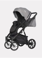 Детская коляска 3 в 1 Riko Basic Montana | Реверсивный прогулочный блок | Пружинная амортизация | Передние поворачиваемые колеса с фиксацией | Цвет - графитовый