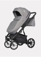 Детская коляска 3 в 1 Riko Basic Montana | Реверсивный прогулочный блок | Пружинная амортизация | Передние поворачиваемые колеса с фиксацией | Цвет - графитовый