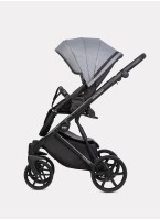 Детская коляска 3 в 1 Riko Basic Montana 2025 | Реверсивный прогулочный блок | Пружинная амортизация | Передние поворачиваемые колеса с фиксацией | Цвет - серый