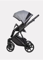 Детская коляска 3 в 1 Riko Basic Montana 2025 | Реверсивный прогулочный блок | Пружинная амортизация | Передние поворачиваемые колеса с фиксацией | Цвет - серый
