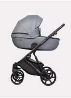 Детская коляска 3 в 1 Riko Basic Montana 2025 | Реверсивный прогулочный блок | Пружинная амортизация | Передние поворачиваемые колеса с фиксацией | Цвет - серый