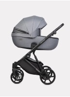 Детская коляска 3 в 1 Riko Basic Montana 2025 | Реверсивный прогулочный блок | Пружинная амортизация | Передние поворачиваемые колеса с фиксацией | Цвет - серый