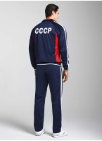 Спортивный костюм СССР мужской Rusteam, с гербом СССР, с лампасами, цвет - олимпийка синяя, брюки синие