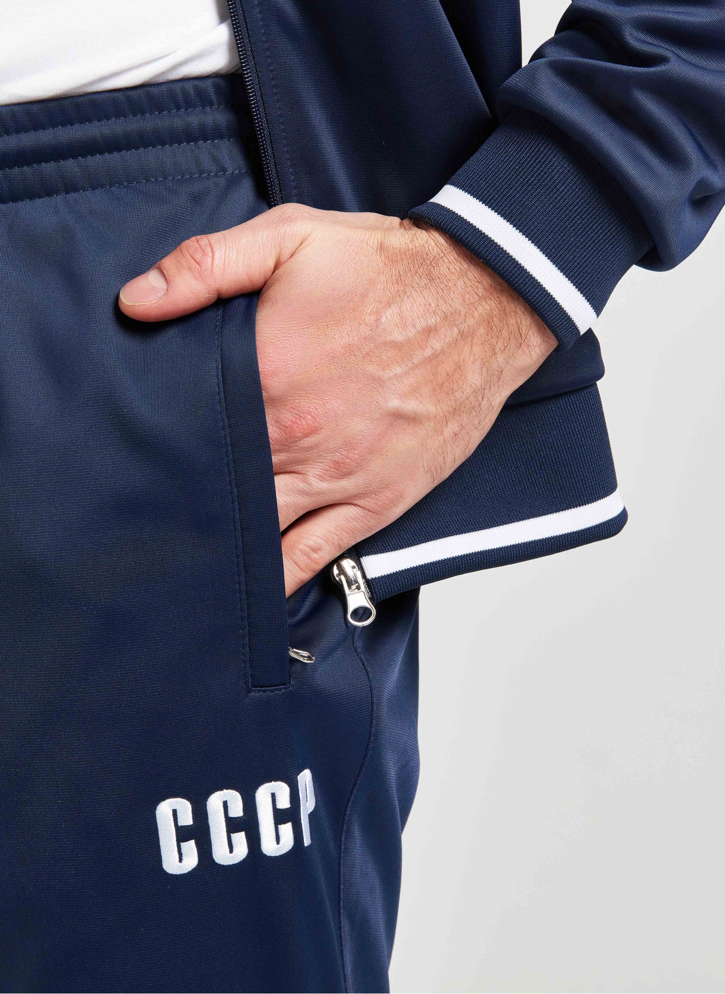 Спортивный костюм СССР мужской RUSTEAM, с надписью СССР на груди и на брюках, цвет - синий