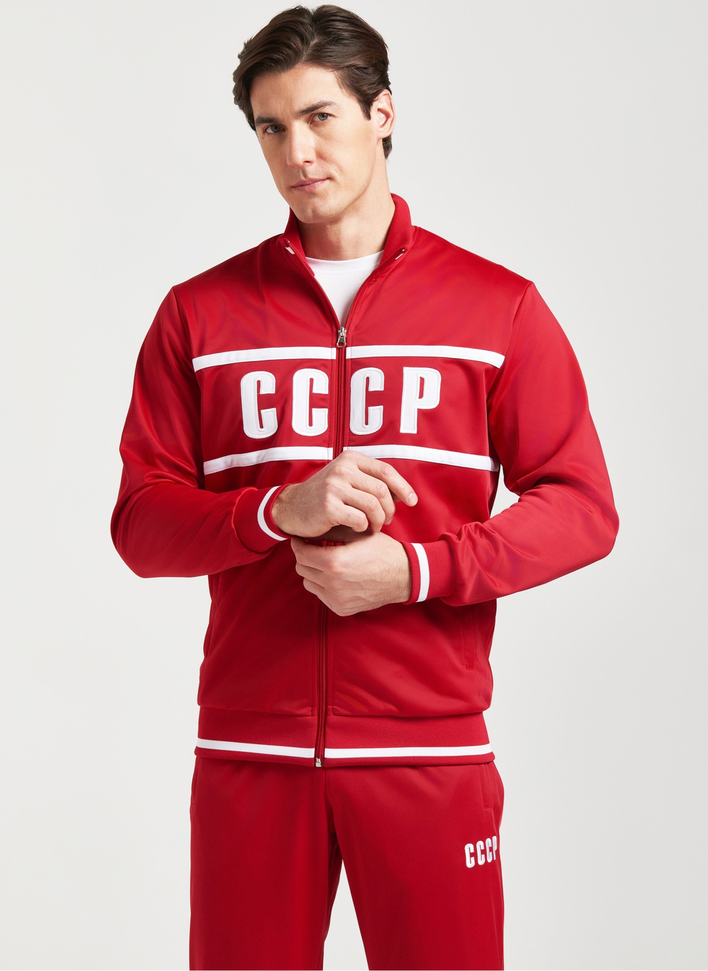 Спортивный костюм СССР мужской RUSTEAM, с надписью СССР, цвет - красный