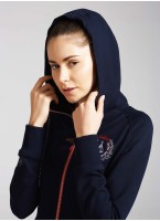 Спортивный костюм женский на молнии RED-N-ROCK'S темно-синий, толстовка (куртка) с капюшоном, брюки зауженного силуэта