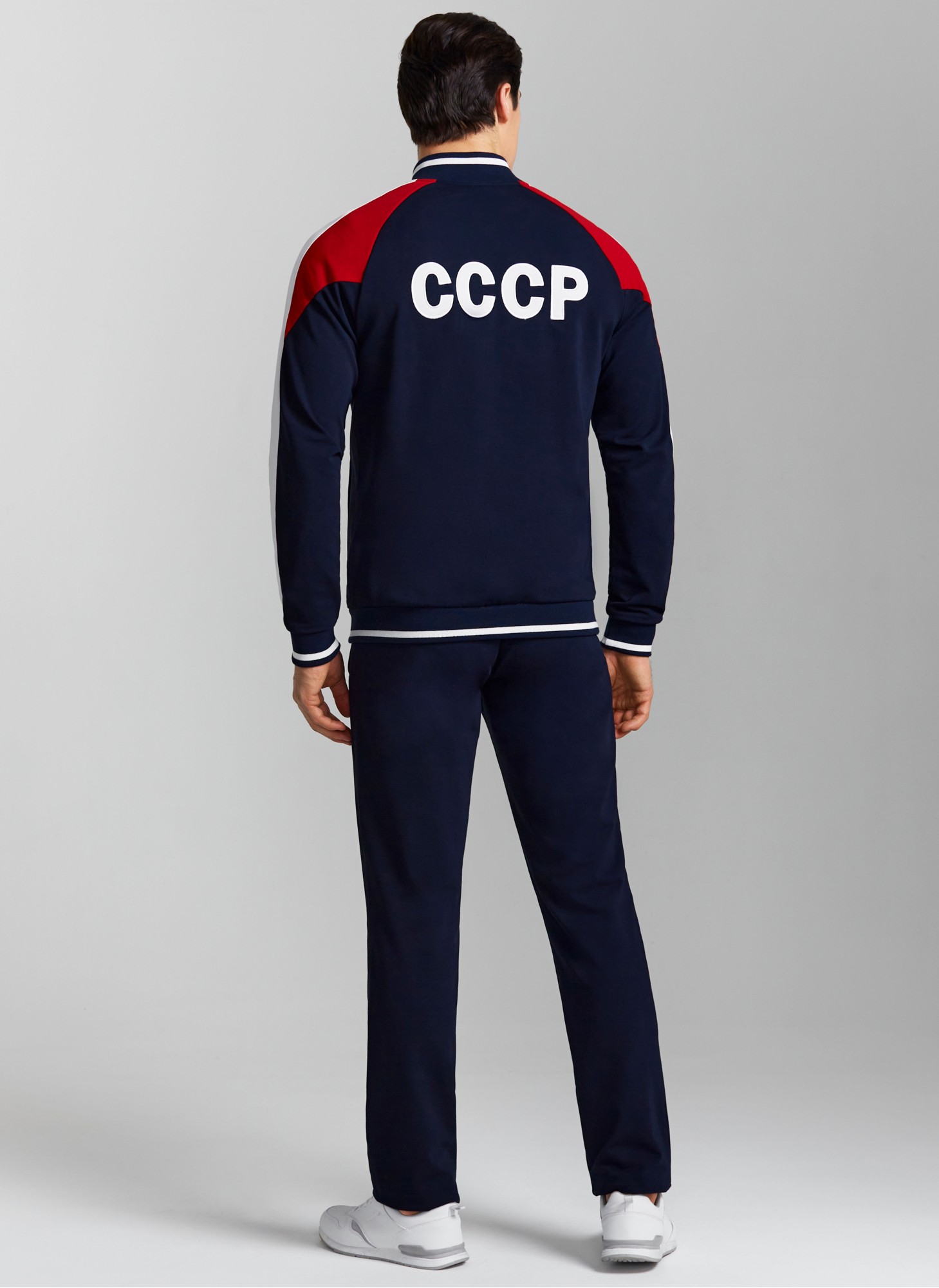 Спортивный костюм СССР мужской RED-N-ROCK'S, три цвета - синий, красный, белый, герб СССР на груди, надпись СССР на спине