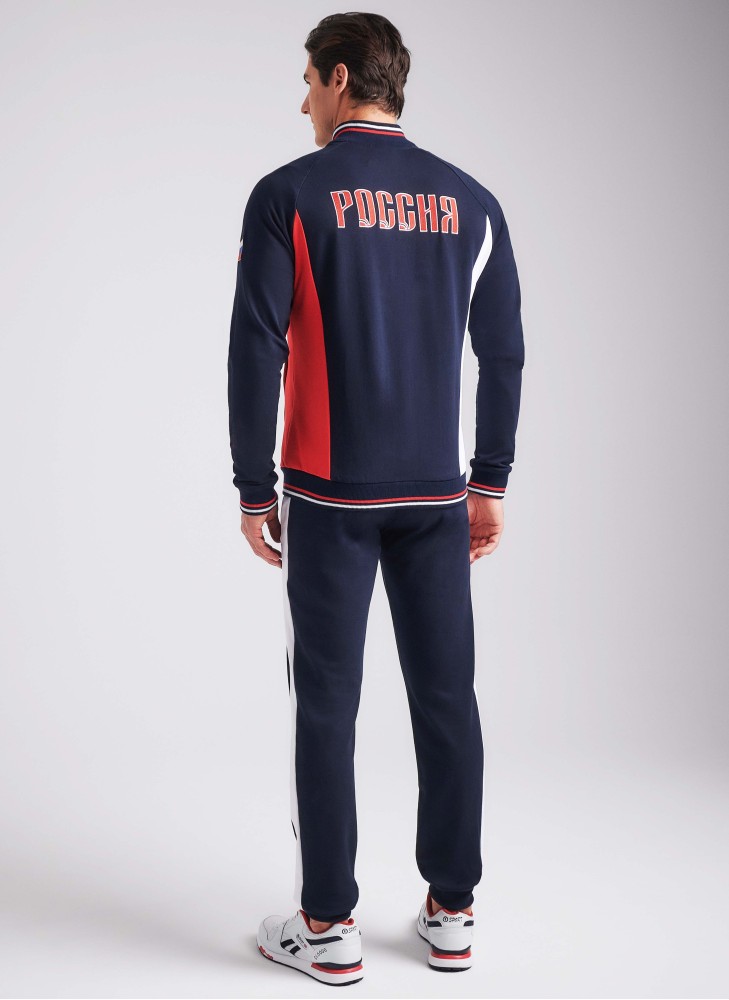 Спортивный костюм Россия мужской Rusteam, с гербом России и надписью Россия, цвет - красный, синий, белый