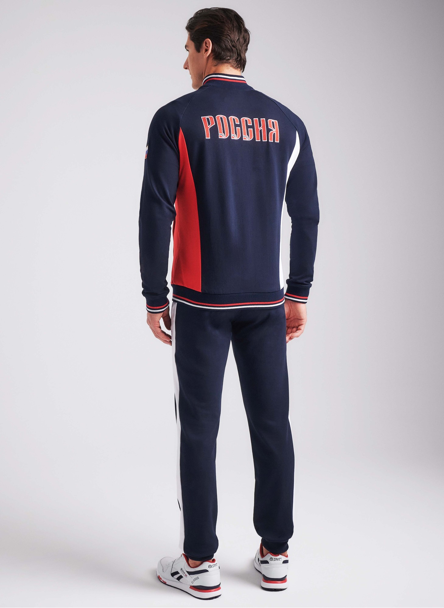 Спортивный костюм Россия мужской Rusteam, с гербом России и надписью Россия, цвет - красный, синий, белый