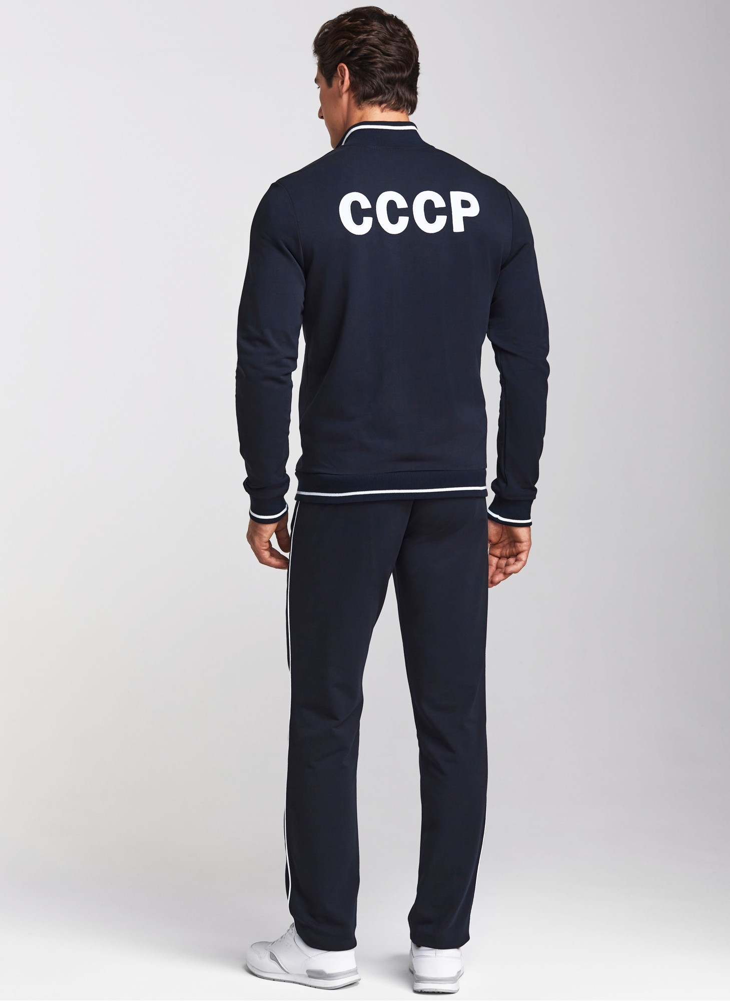 Спортивный костюм СССР мужской RED-N-ROCK'S, черного цвета с белыми вставками