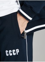 Спортивный костюм СССР мужской Rusteam, три цвета - синий, красный, белый, герб СССР на груди, надпись СССР на спине