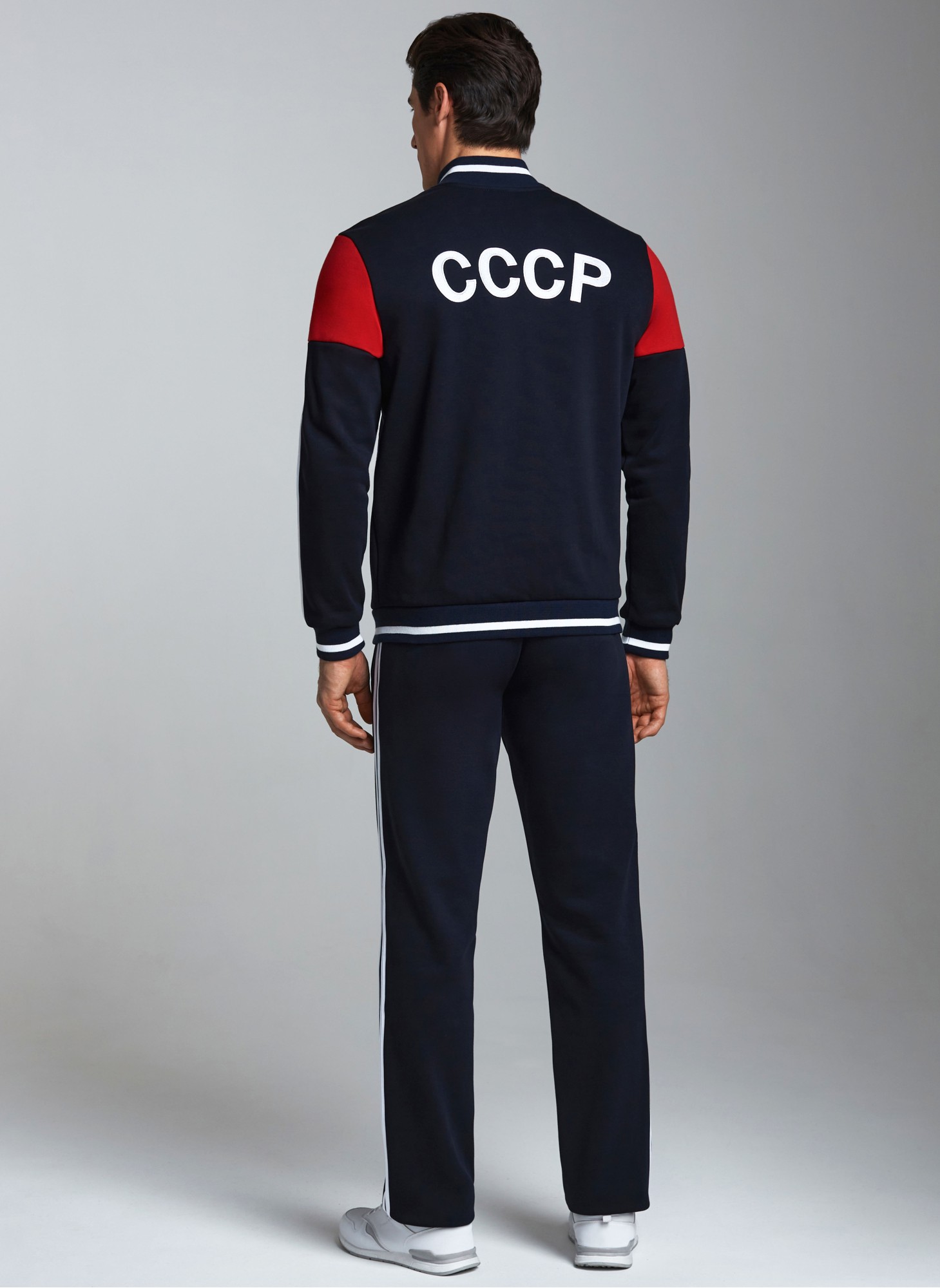 Спортивный костюм СССР мужской RED-N-ROCK'S с начесом, три цвета - синий, белый, красный, герб СССР на груди