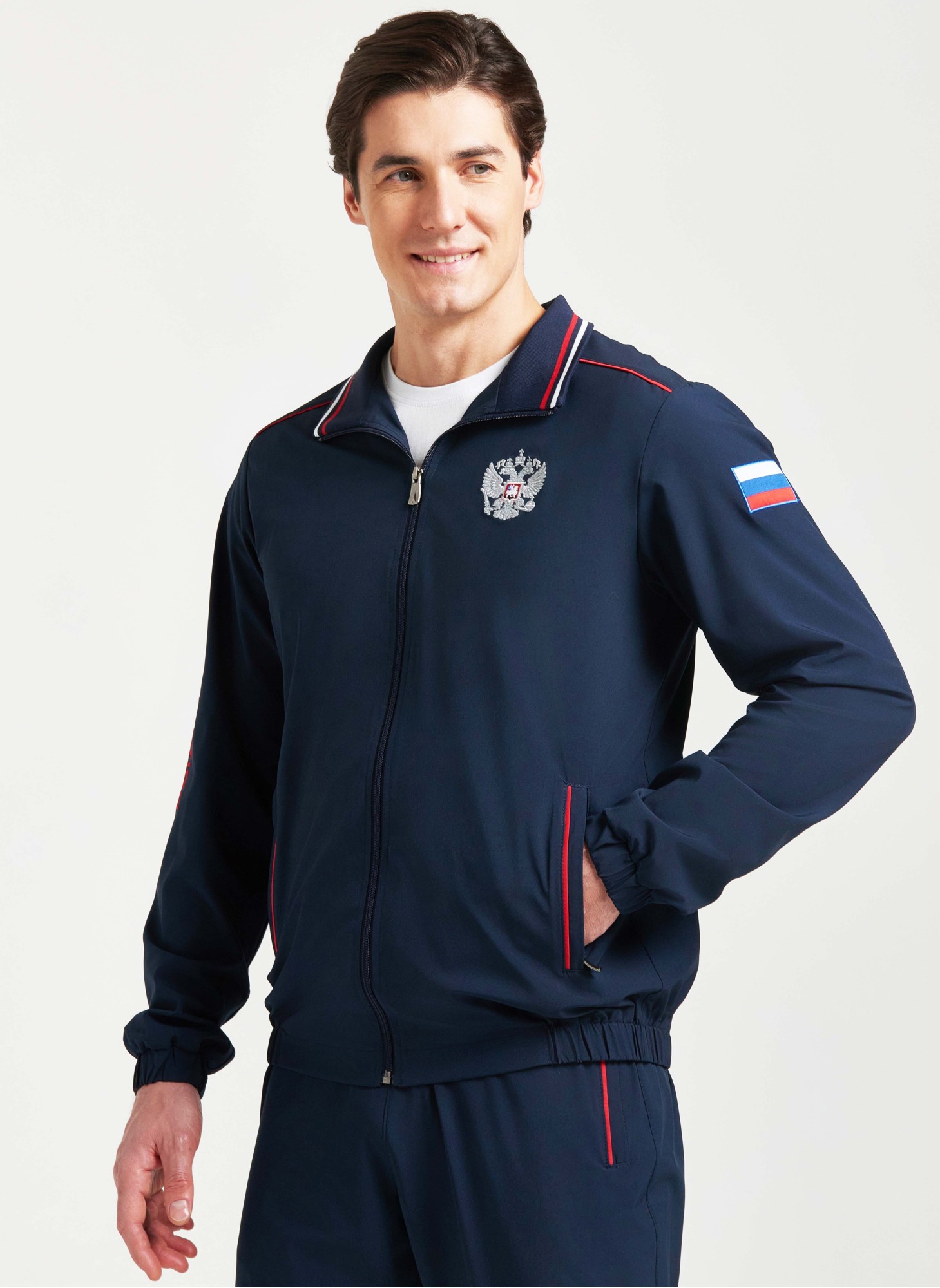 Спортивный костюм Россия мужской Rusteam, с гербом России, цвет - синий
