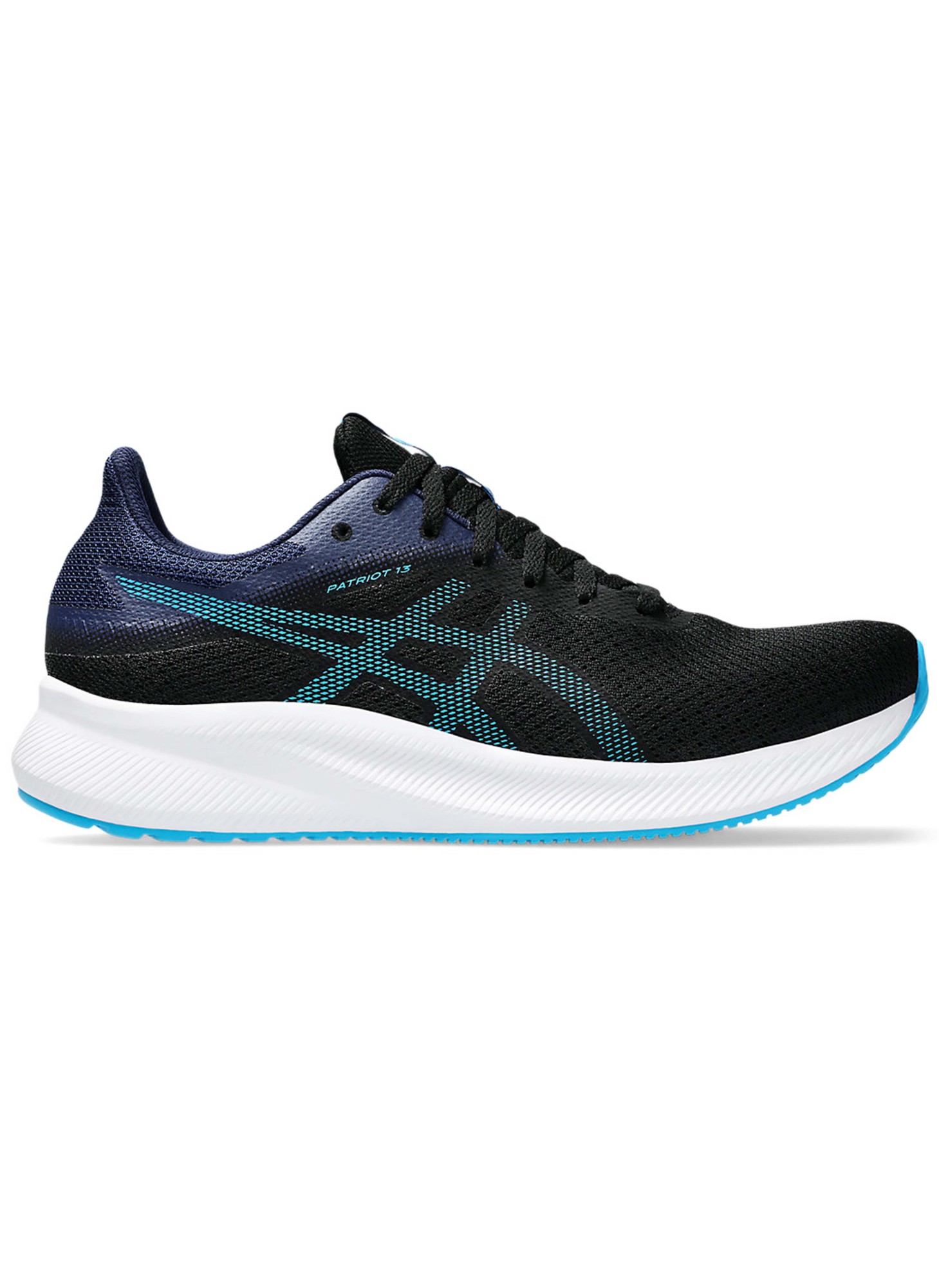 Asics Patriot 13 мужские, черного цвета с оттенками синего, артикул 1011B485-010