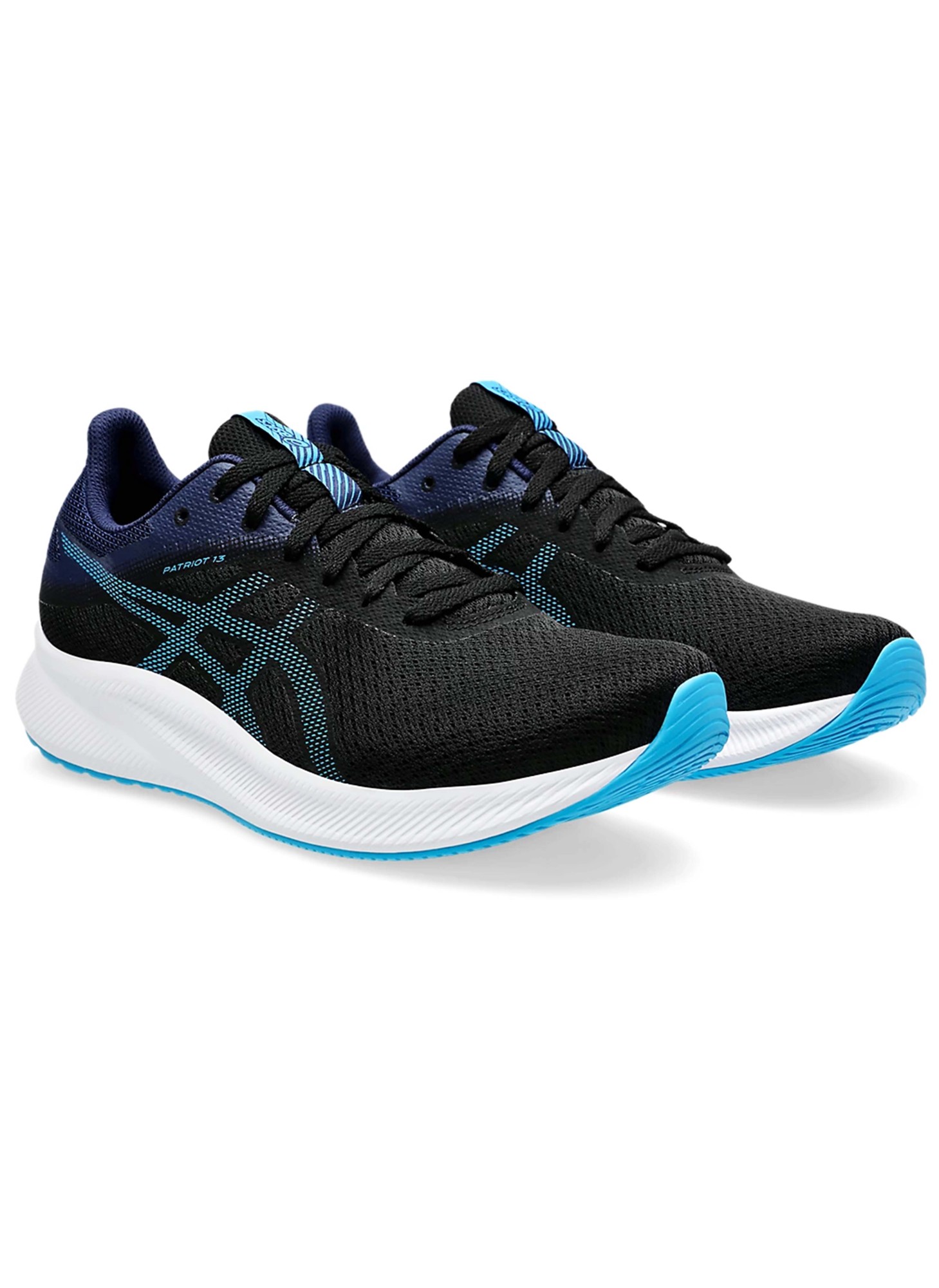 Asics Patriot 13 мужские, черного цвета с оттенками синего, артикул 1011B485-010