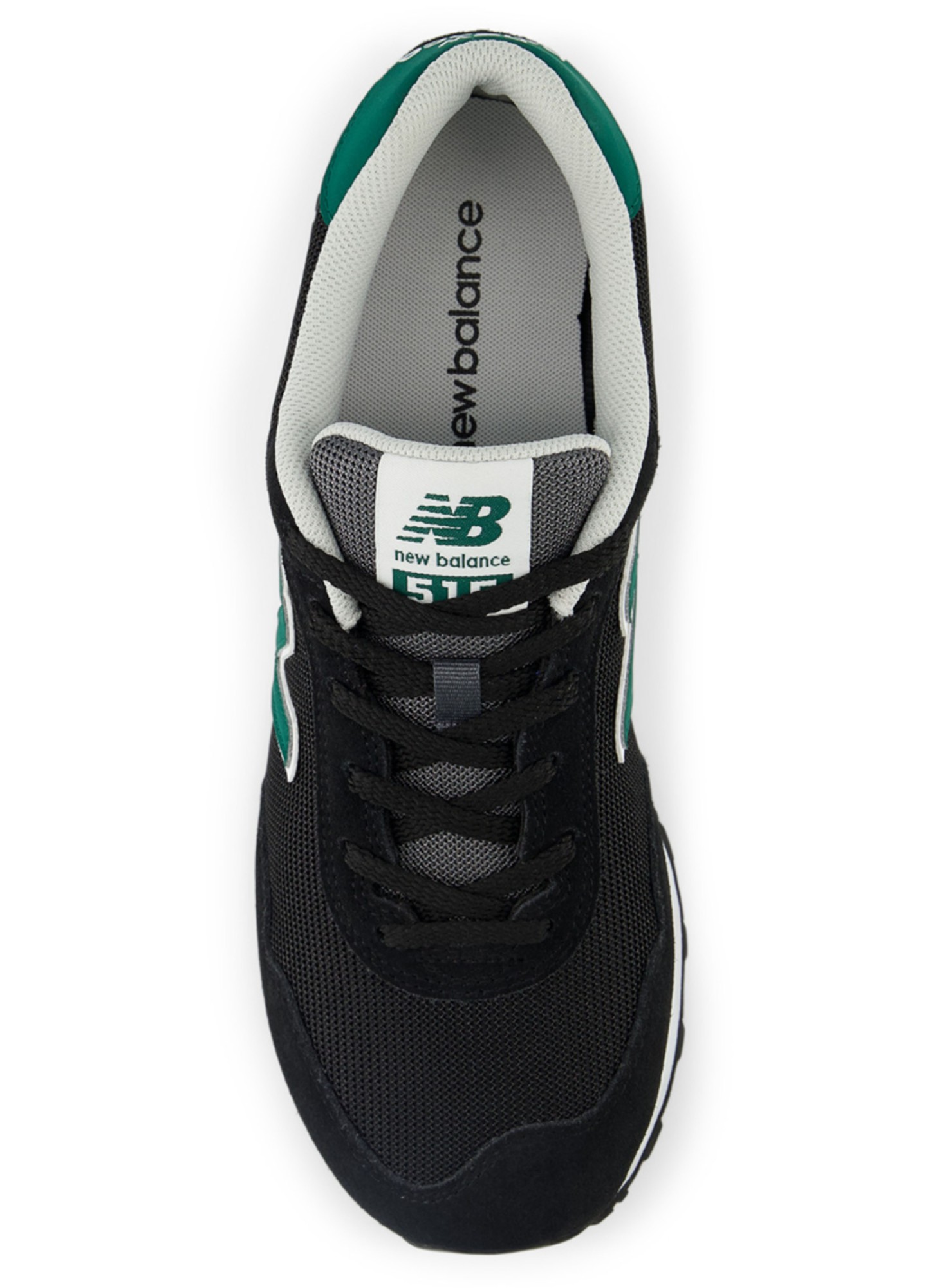New Balance 515 черные с зелеными вставками | Мужская модель | Артикул ML515UGB