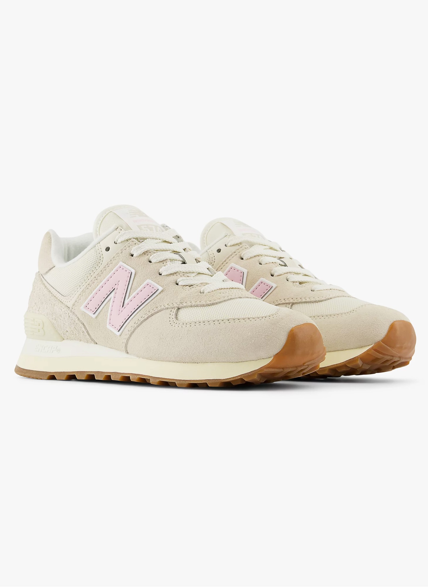 Женские кроссовки New Balance 574 бежевого цвета, артикул WL574GU2