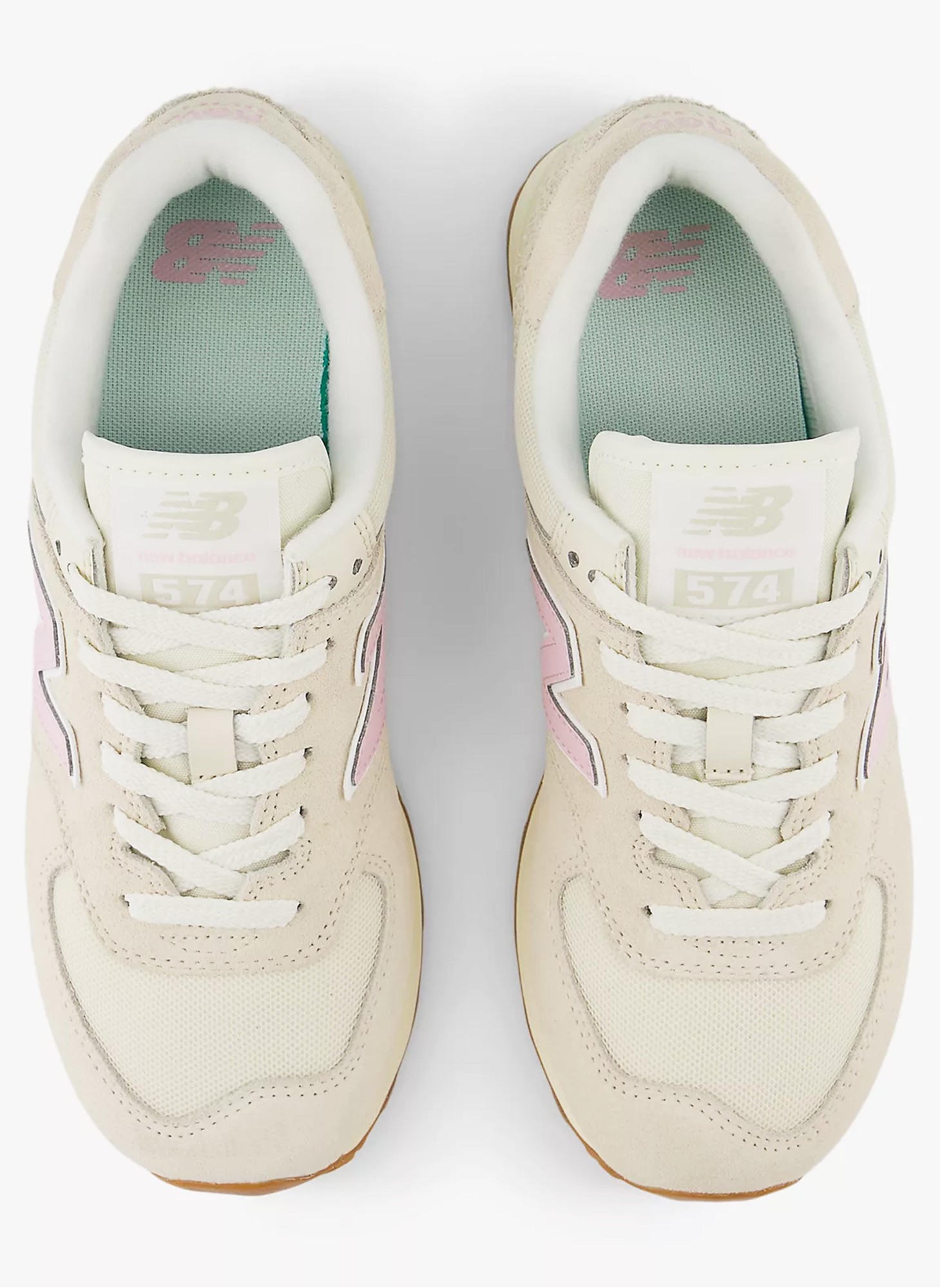 Женские кроссовки New Balance 574 бежевого цвета, артикул WL574GU2