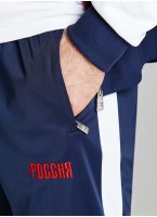 Спортивный костюм Россия мужской| RUSTEAM | С начесом | Белый, синий, красный | Олимпийка без капюшона | Брюки прямого кроя с лампасами