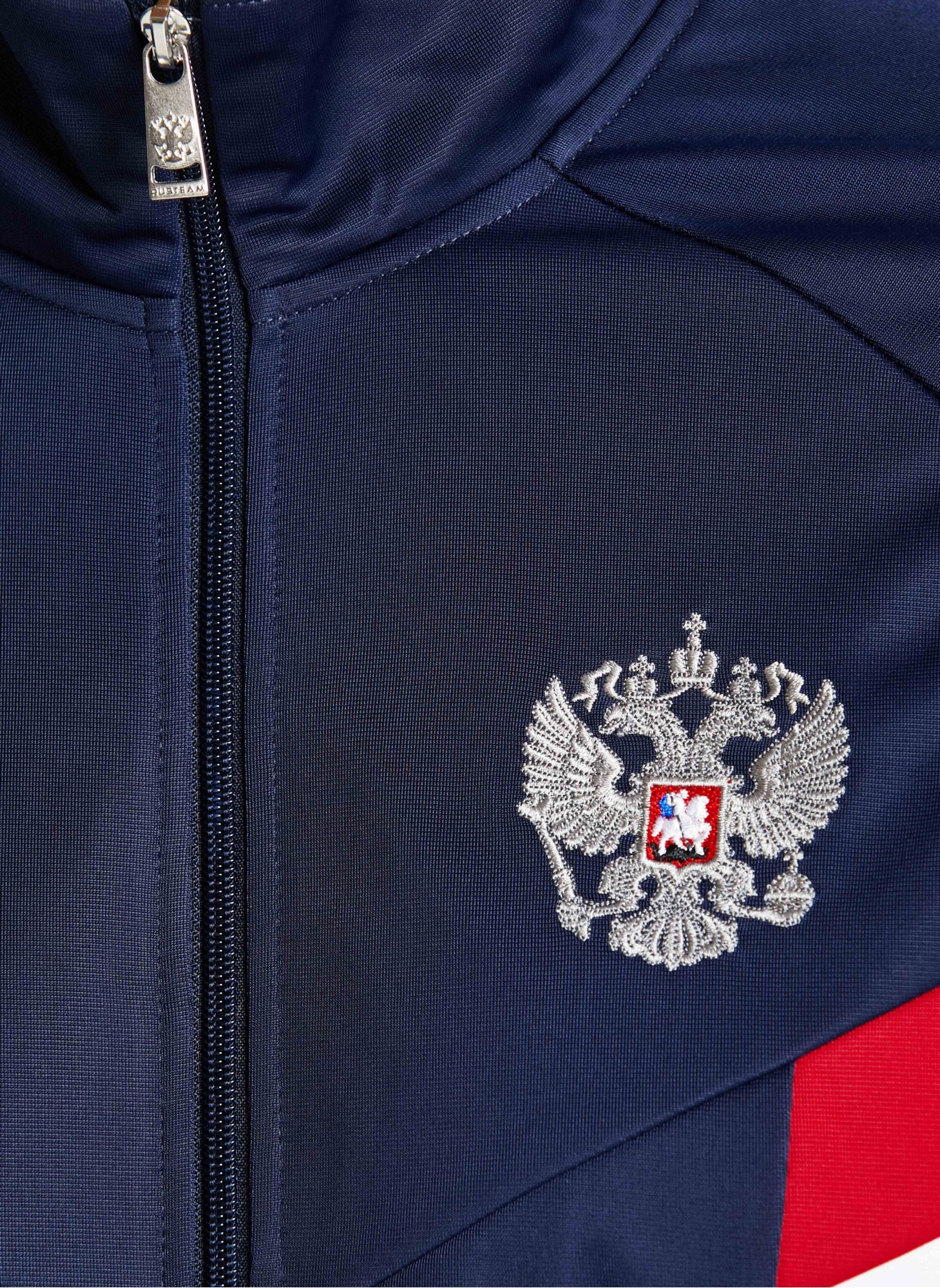 Спортивный костюм Россия мужской| RUSTEAM | С начесом | Белый, синий, красный | Олимпийка без капюшона | Брюки прямого кроя с лампасами