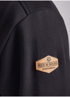 Толстовка с капюшоном мужская на молнии RED-N-ROCK'S | Из футера с начесом | Черного цвета | Карманы на молнии