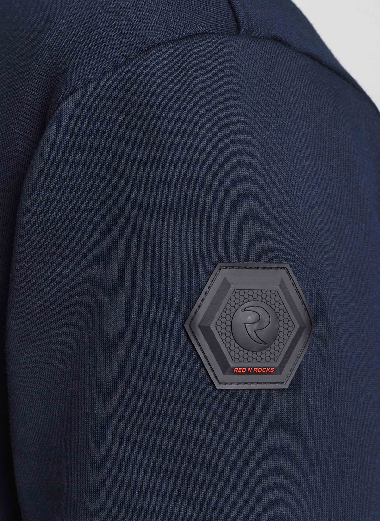 Толстовка без молнии мужская с капюшоном RED-N-ROCK'S, синяя с накладными карманами и с принтом
