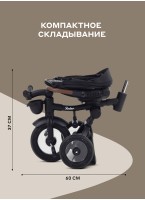 Велосипед трехколесный детский 3 в 1 (каталка с ручкой, велосипед и беговел) с фонариком и ручкой | MOWBaby RODEO | Цвет черный