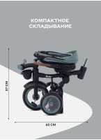 Велосипед трехколесный детский 3 в 1 (каталка с ручкой, велосипед и беговел) с фонариком и ручкой | MOWBaby RODEO | Цвет ментоловый