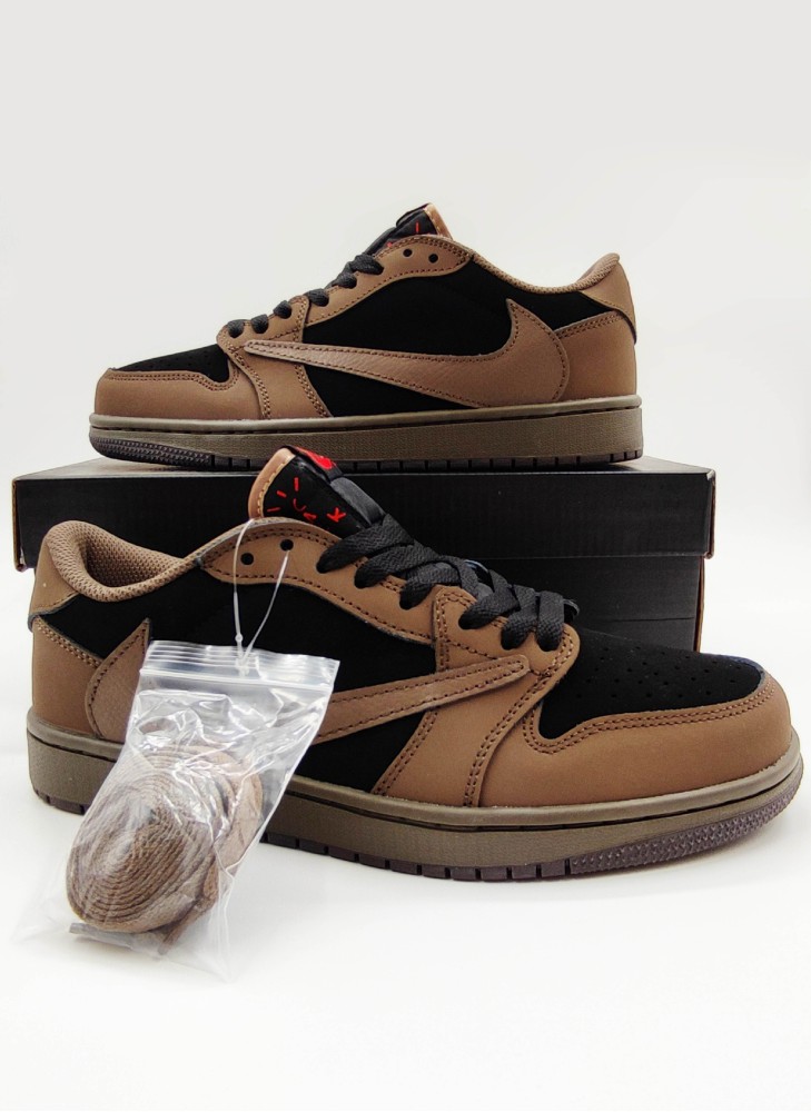 Кроссовки NIKE Air Jordan 1 Low X Travis Scott Brown